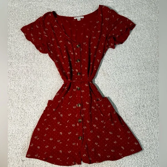 90s Y2K American Eagle Floral Button Down Dress Size S - Picture 3 of 7